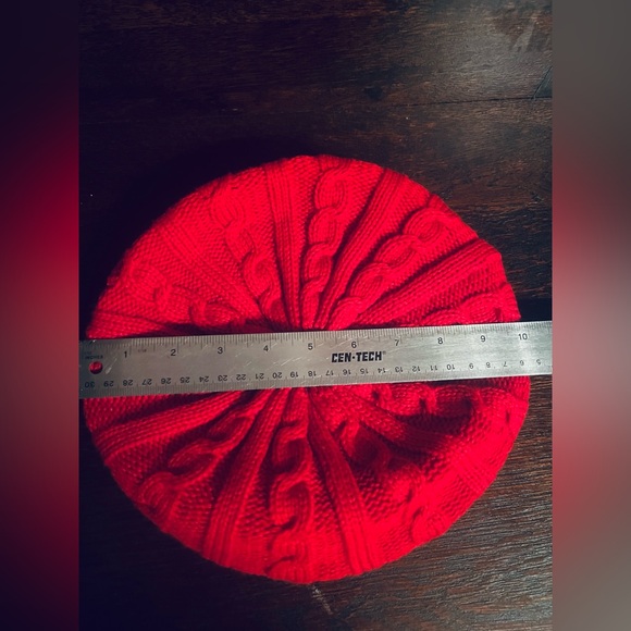 Aris Cherry Red(not red/orange)Knit Hat - Picture 8 of 8